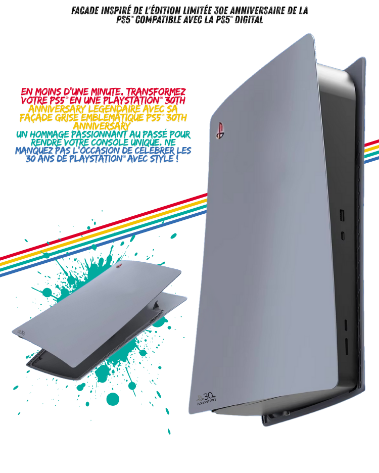 PS5 30e Anniversaire Faceplate - Coque 30Th anniversary pour PS5 Standard & Slim