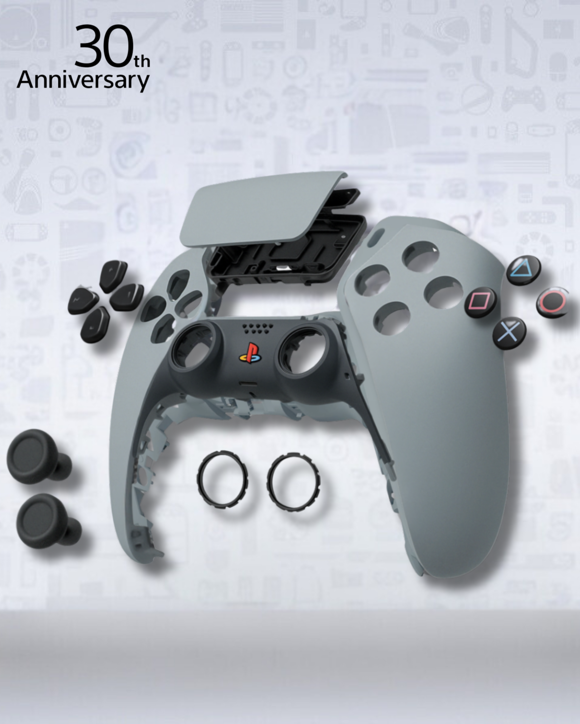 Kit Transformation Manette PS5™ DualSense 30e Anniversaire - Design Rétro Collector, Édition Limitée | Personnalisez Votre Manette et Vivez l’Héritage PlayStation®